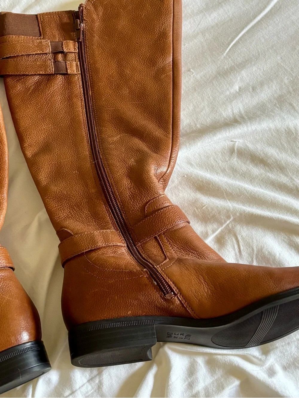 ✨ Naturalizer Jessie Leather Wide Calf Friendly Riding Boots Brown Worn Twice! ✨ - Picture 6 of 14